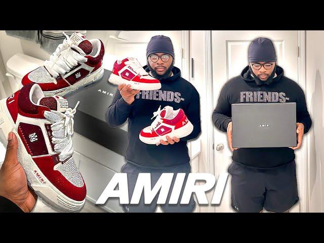 AMIRI MA-1 RED CRYSTAL SNEAKER REVIEW SIZING + ON FOOT *MAD COMFORTABLE*