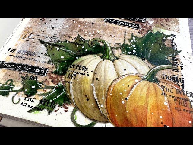 6x6 Journal Page 2: Pumpkins | Mixed Media Tuesday