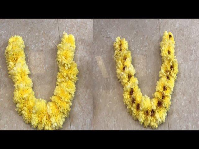 How to make flower garland||samanthi flower garland||flower mala making||DIY