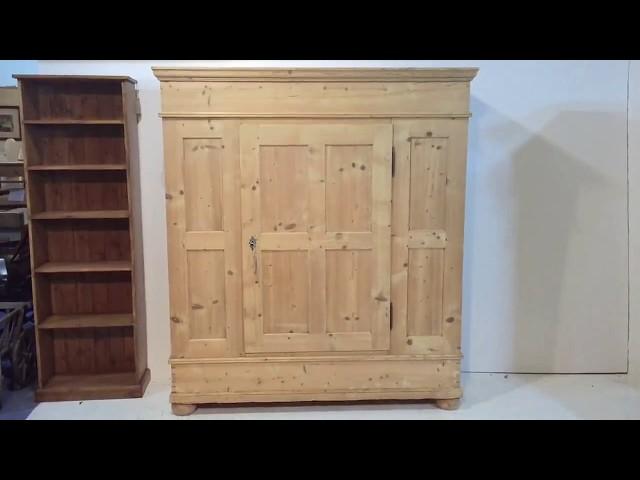 Large Antique Pine Wardrobe - Dismantles - Pinefinders Old Pine Furniture Warehouse