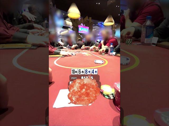 Flopping HUGE with a trashy preflop hand #poker  #shorts