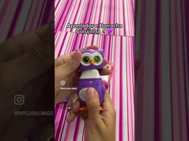 Apontador e Borracha CORUJA  #PapelariaLima #art #papelarialovers