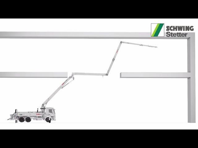 SCHWING-Stetter - Application animation of the truck-mounted concrete pump S 36 X DirectDrive