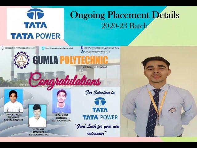 Ongoing Placement 2020-23, Gumla Polytechnic, Gumla, Jharkhand