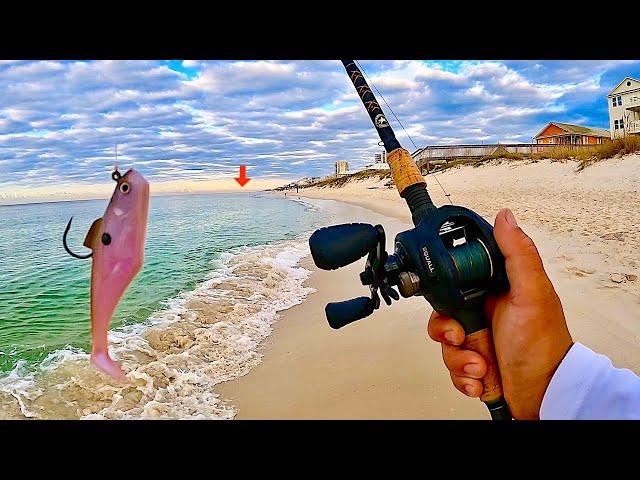 SURF Fishing this GULF BEACH with SWIMBAITS!