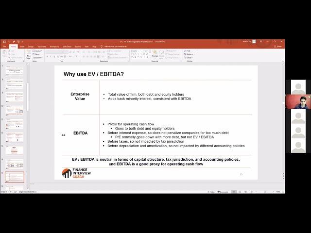 Investment Banking Interview Prep - Comparables and Enterprise Value   Finance Interview Coach