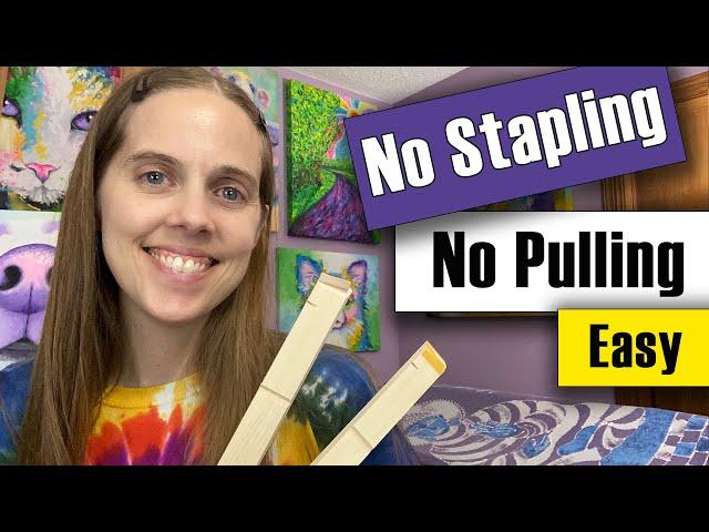 How to Stretch a Canvas Print - EASY without Stapling or Folding Corners!!