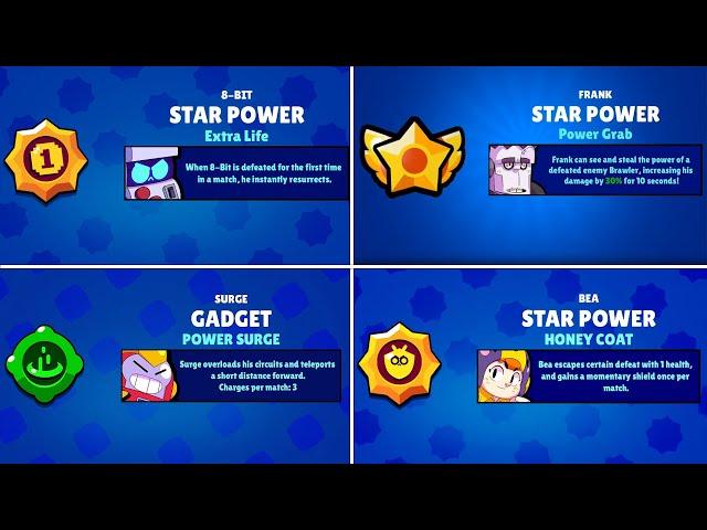 All Removed Star Powers & Gadgets in Brawl Stars | Gameplay