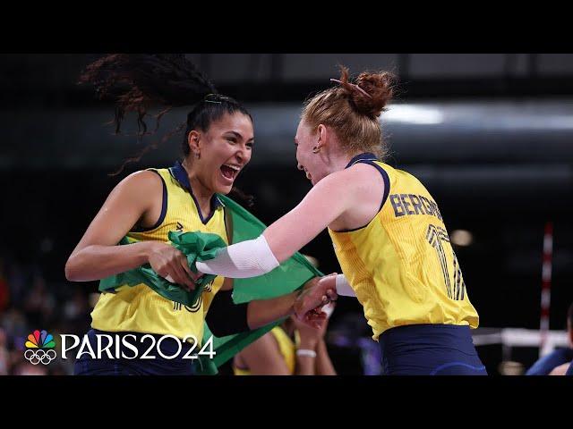 Brazil overcomes Turkiye to snatch women's volleyball bronze medal | Paris Olympics | NBC Sports