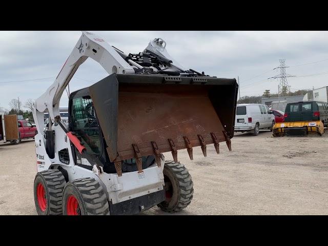 2016 BOBCAT S750 T4 Skid-Steer Loader W/ Bucket & Forklift Attachment