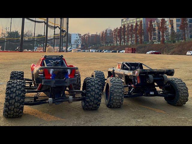 Traxxas Xmaxx vs. Arrma Outcast 8s EXB FULL SENDZ!!! Battle of the toughest 1/5 scales️