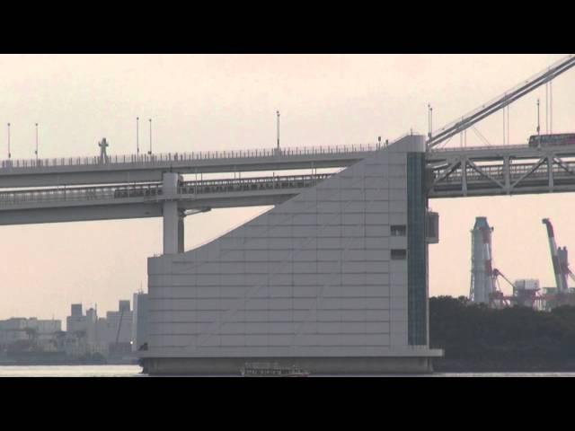 Rainbow Bridge and Yurikamome Line (Japanese Cunstruction and Train)