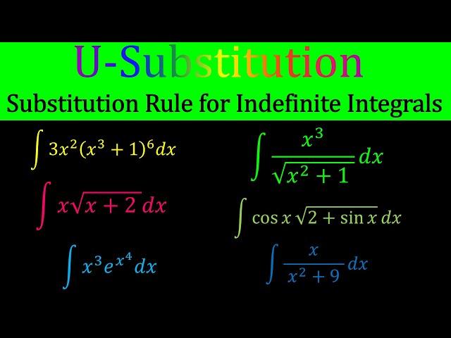 How to Integrate Using U-Substitution: Substitution Rule for Indefinite Integrals