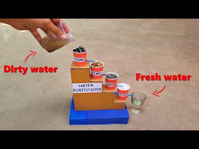 Water purification working model | Easy science project 2024