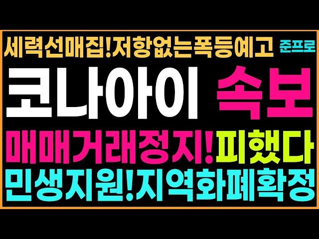 [코나아이 주가 전망][속보]매매거래정지!피했다!민생지원금!지역화폐확정!세력선매집!저항없는폭등나온다!