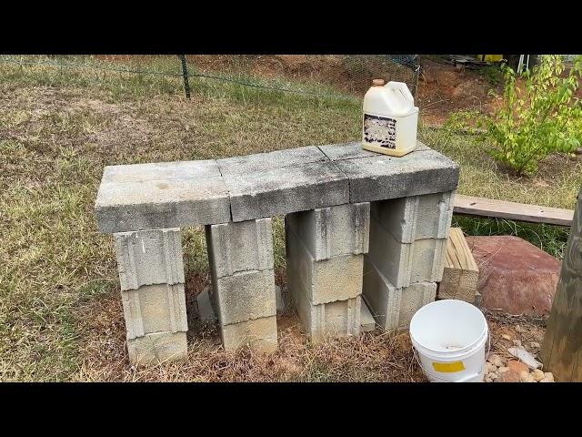 Low Cost, Easy to Make, Weather Resistant, Concrete Block Workbench for Indoor or Outdoor Use