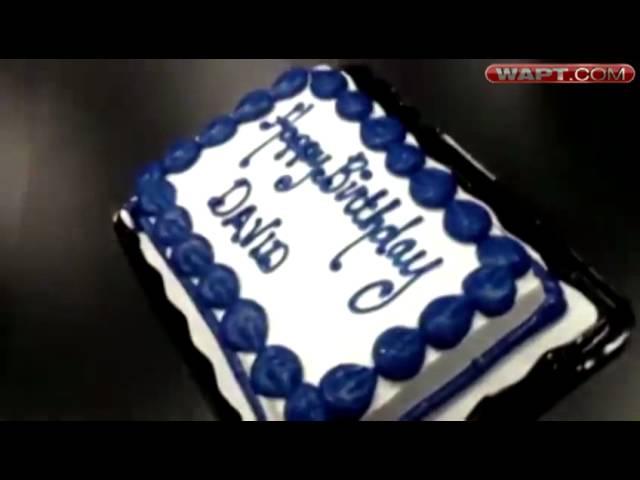 David Hartman surprised with birthday cake