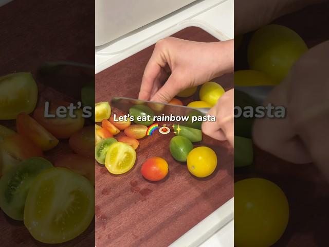 Let’s eat simple rainbow pasta.  #asmr #asmrfood #cooking #pasta #noodles #satisfying #shorts