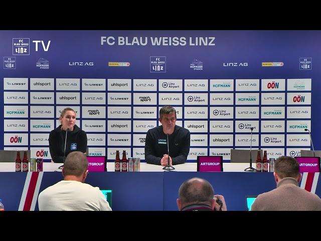 Pressekonferenz nach FC Blau-Weiß Linz vs. FC Red Bull Salzburg