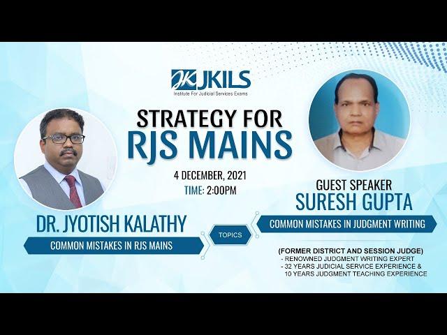 JKILS Law Institute - Free online session of 'Strategy for RJS Mains '