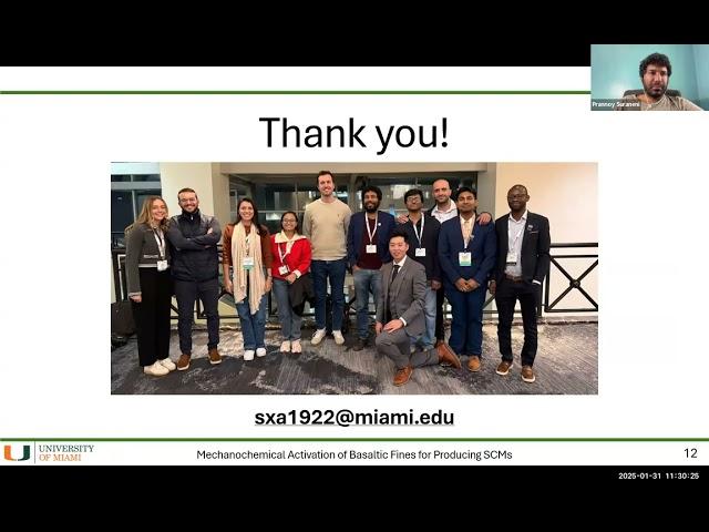 University of Miami Civil & Architectural Engineering PhD student talks