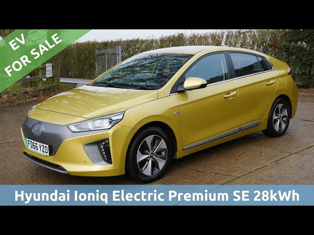 SOLD: Quick preview of a Hyundai Ioniq Electric Premium SE for sale in blazing yellow metallic