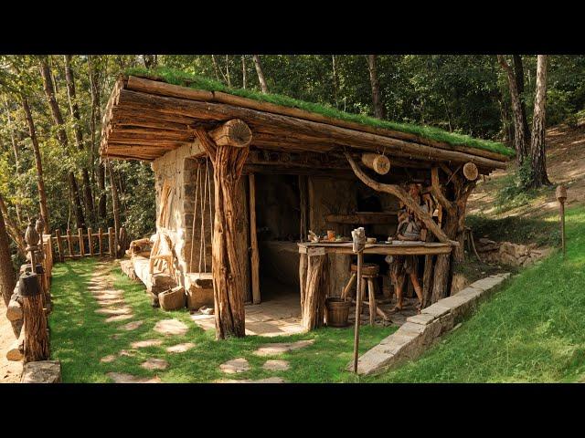 Warm Stone House from Scratch. Bushcraft Survival Without a Nail