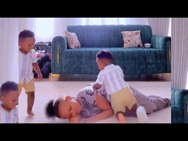 WAMBO ASHLEY Vs NICHOLAS KIOKO DOING FAINTING PRANK ON THEIR TWINS #wamboashley#nicholaskioko #viral