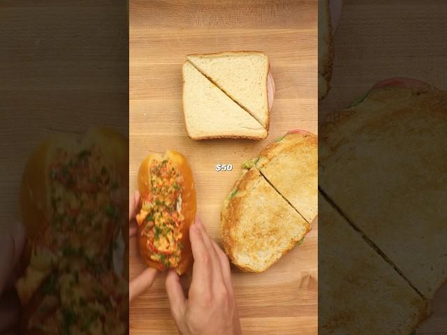 Cheap Vs Expensive Sandwich #cooking #food #foodasmr #recipe