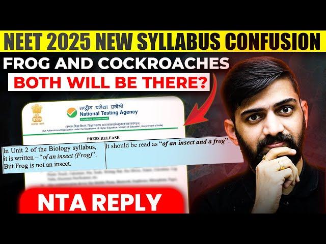 NTA Clarification on Frog and Cockroach | NEET 2025 Latest Syllabus | NTA NEET 2025 Latest Update