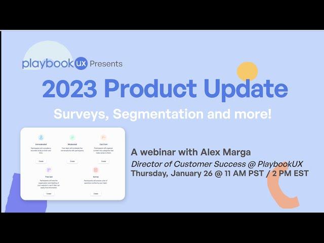 January 2023 PlaybookUX Product Update