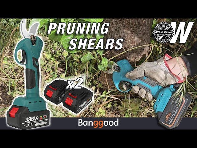 BANGGOOD VIOLEWORKS 21V Cordless Electric Scissors, Pruning Shears, CUTTING TEST