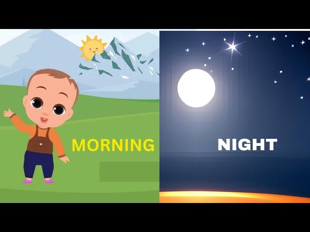 Parts of the Day- morning, afternoon, evening, and night | Kid's Vocabulary- Education