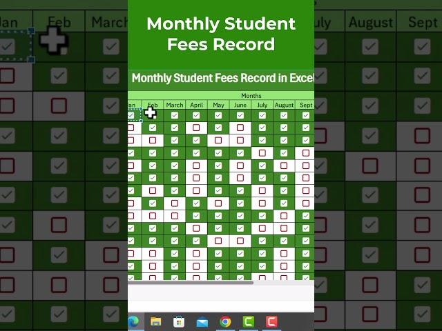 Students Monthly Fees Record in Ms Excel 365  #monthlyfees in ms excel 365 like a Pro #excel