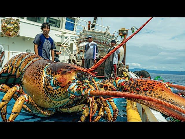 Giant Lobster Cutting, How the Japanese prepare delicious giant rainbow lobsters - Emison Newman