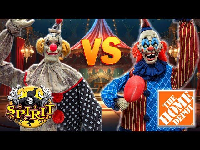 Spirit Halloween Waving Wally Animatronic VS Vintage Clown Home Depot