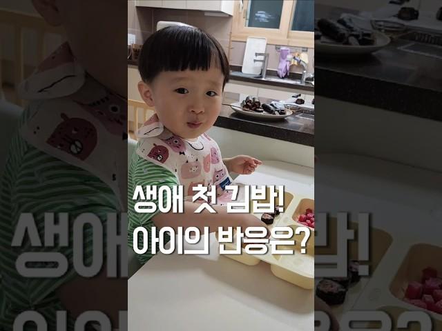 생애 첫 김밥! 아이의 반응은? #육아 #아기 #기록 #baby #cute #cutebaby #육아일기 #일상 #맘스 #맘스다이어리