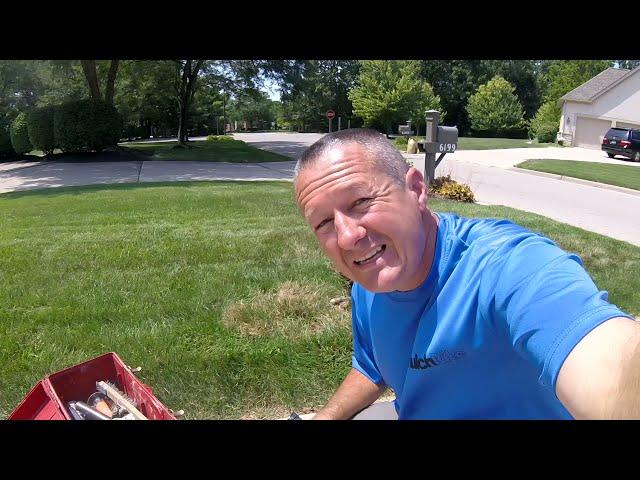 Finding and Fixing a missing sprinkler head that's grown over with grass