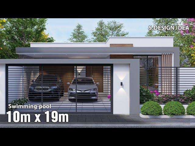 The Best Modern House with Pool | 10 x 19 Meters House Plan (179sqm)