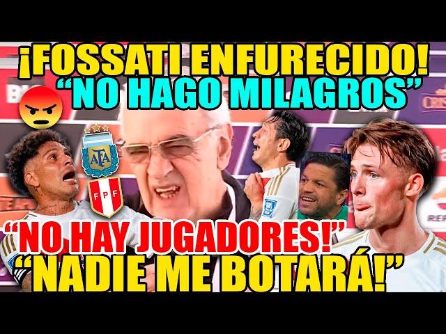 FOSSATI FURIOSO PELE4 CON PERIODISTAS! NO RENUNCIARÁ! "NADIE ME BOTA, NO HAGO MILAGROS" CONFERENCIA