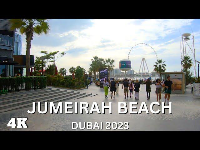 Jumeirah Beach  Dubai Walking tour 2023 [4K] | JBR Beach