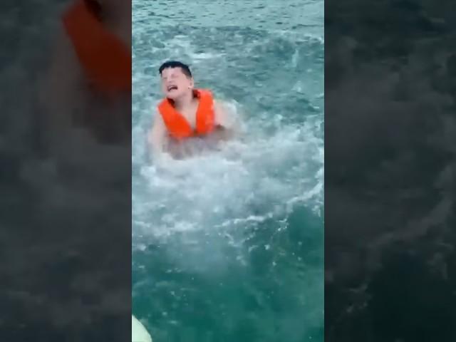 Boy almost gets eaten by Shark! #shorts