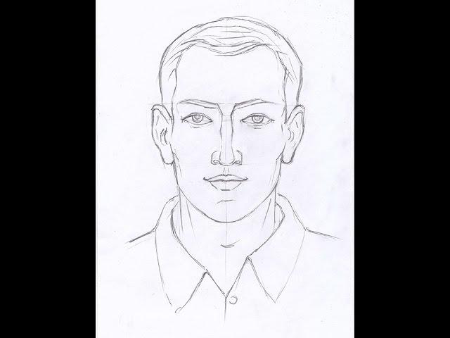 Как рисовать ЛИЦО МУЖЧИНЫ карандашом. Часть 1. Урок 51.  How to draw A FACE OF A MAN with a pencil