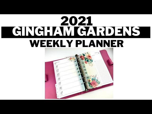 2021 Franklin Planner Gingham Gardens Weekly Ring-Bound Planner