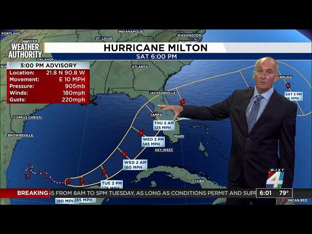 Hurricane Milton: Monday, 6 P.M Update