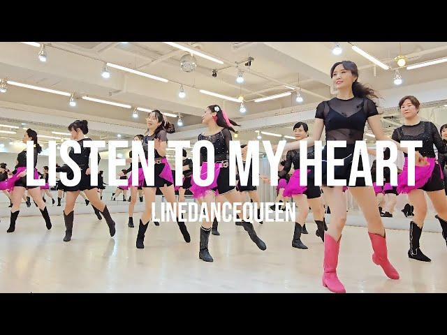 Listen to My Heart Line Dance l Intermediate l 리슨 투 마이 하트 라인댄스 l Linedancequeen l Junghye Yoon