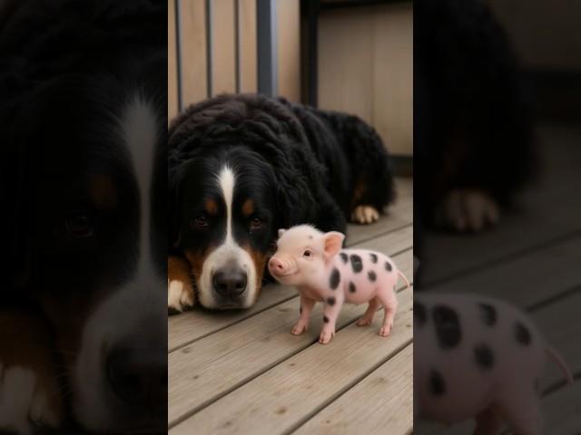 Piglet loves its dog. #shortsfeed #viralvideo #dog #piglet #pigs #pig #dogs #friendship #funny