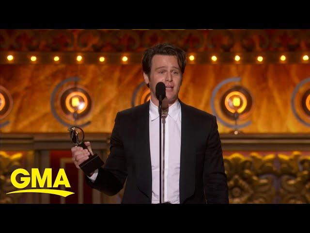 Jonathan Groff gives a heartfelt speech winning his 1st Tony Award