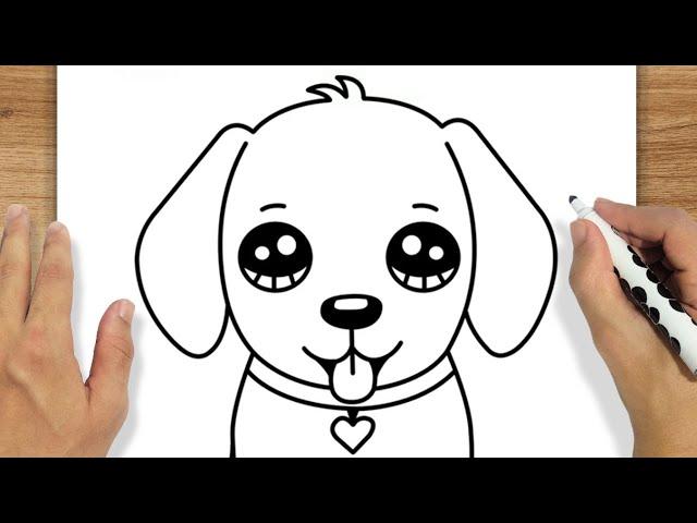 COMO DESENHAR UM CACHORRO KAWAII - FÁCIL