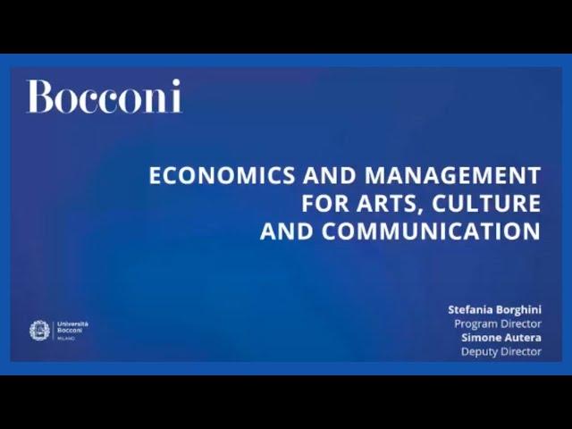 Economics and Management for Arts, Culture and Communication